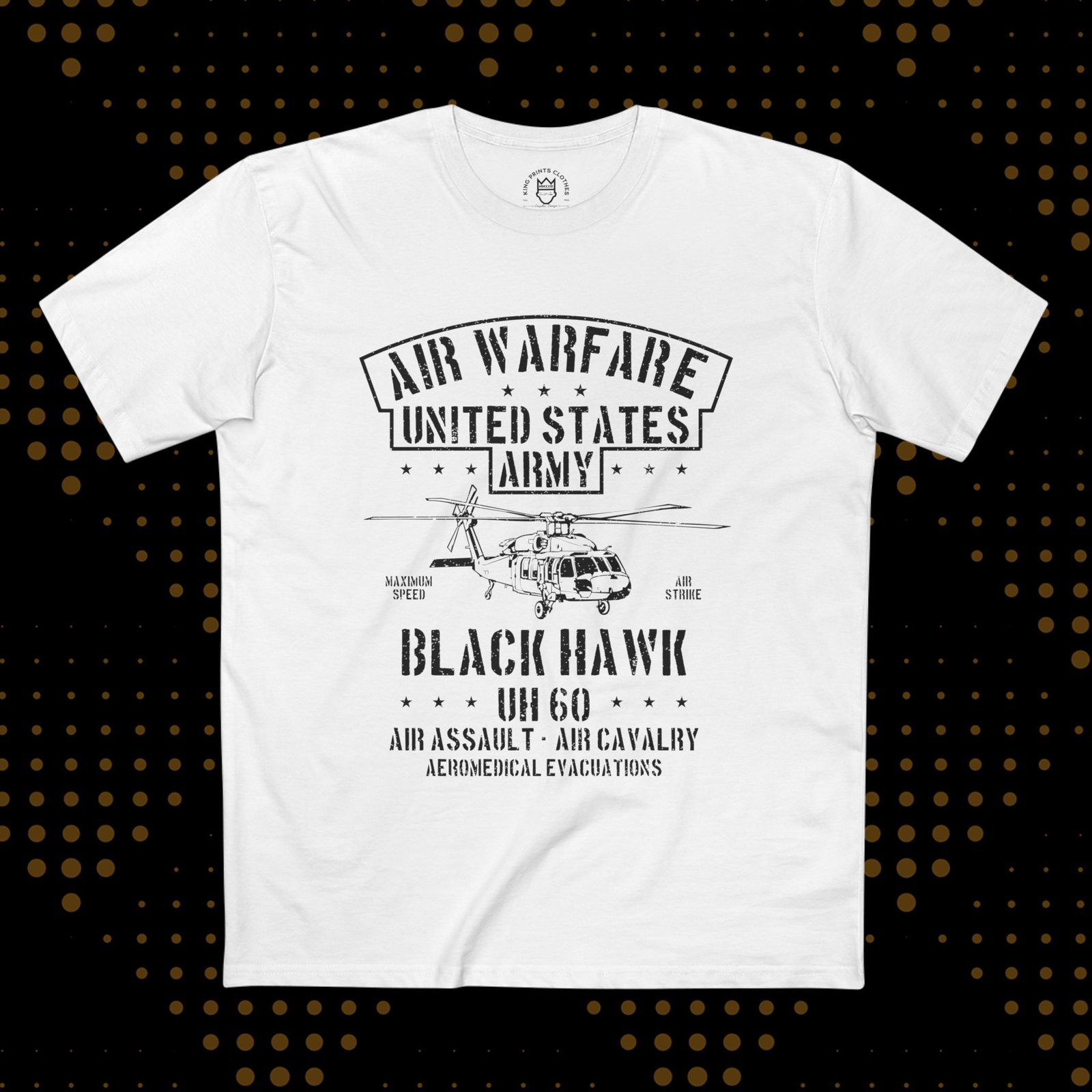 Men's Air Warfare Tee - Black Hawk UH-60 Helicopter Shirt