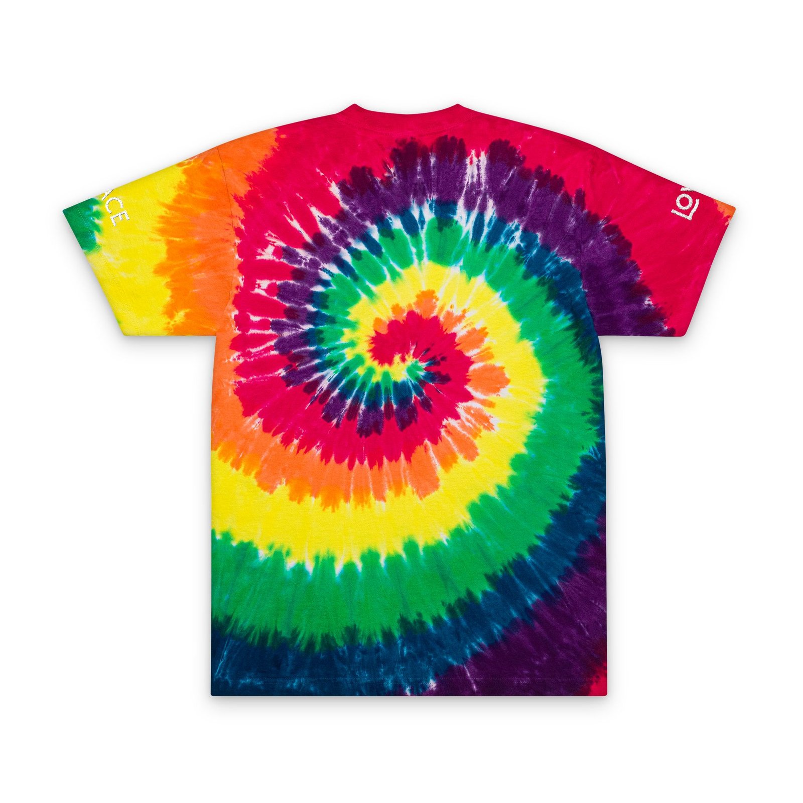 Tie-Dye T-Shirt Embroidered with Love Peace Design - Image 2