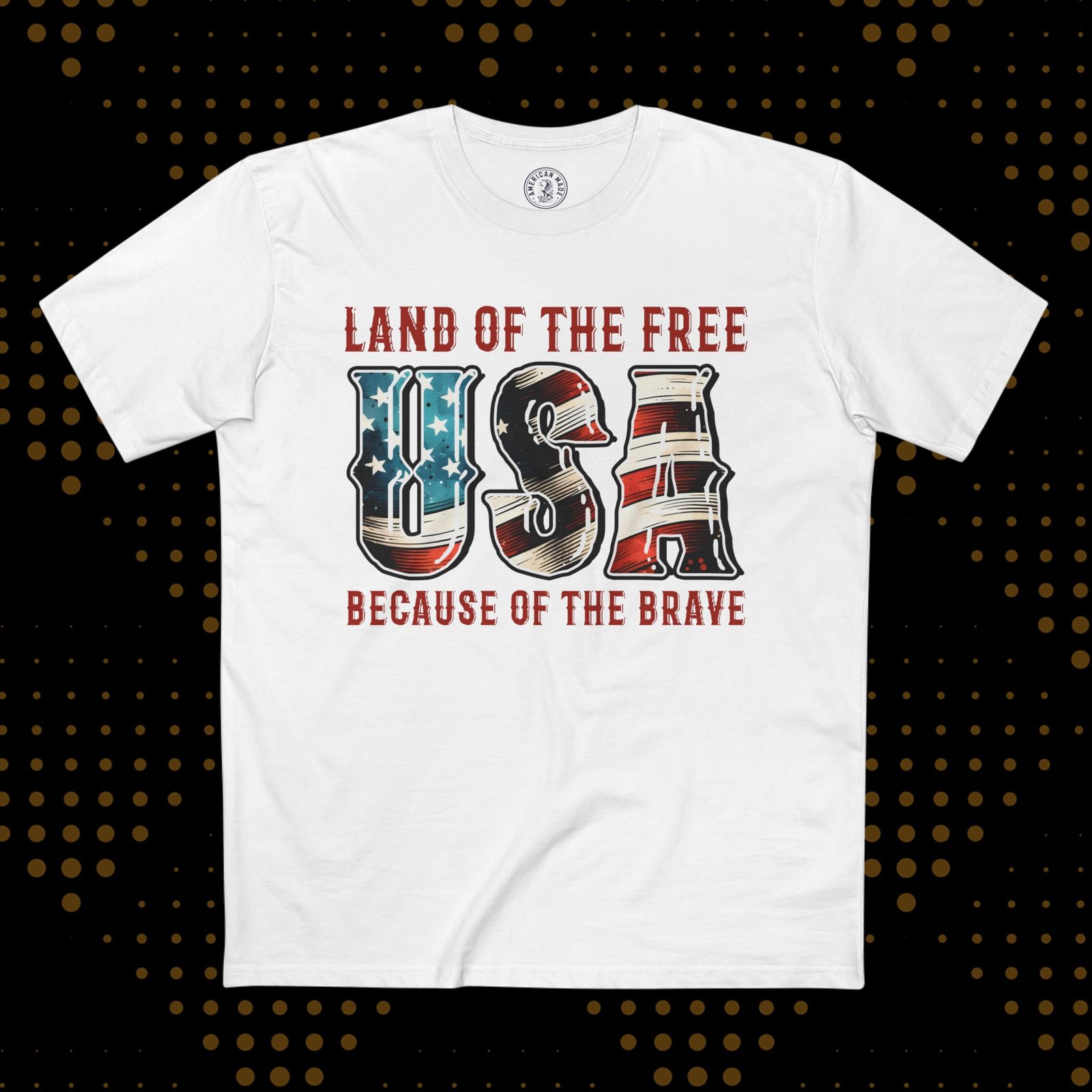 Patriotic USA Adult Tee - 'Land of the Free' Design