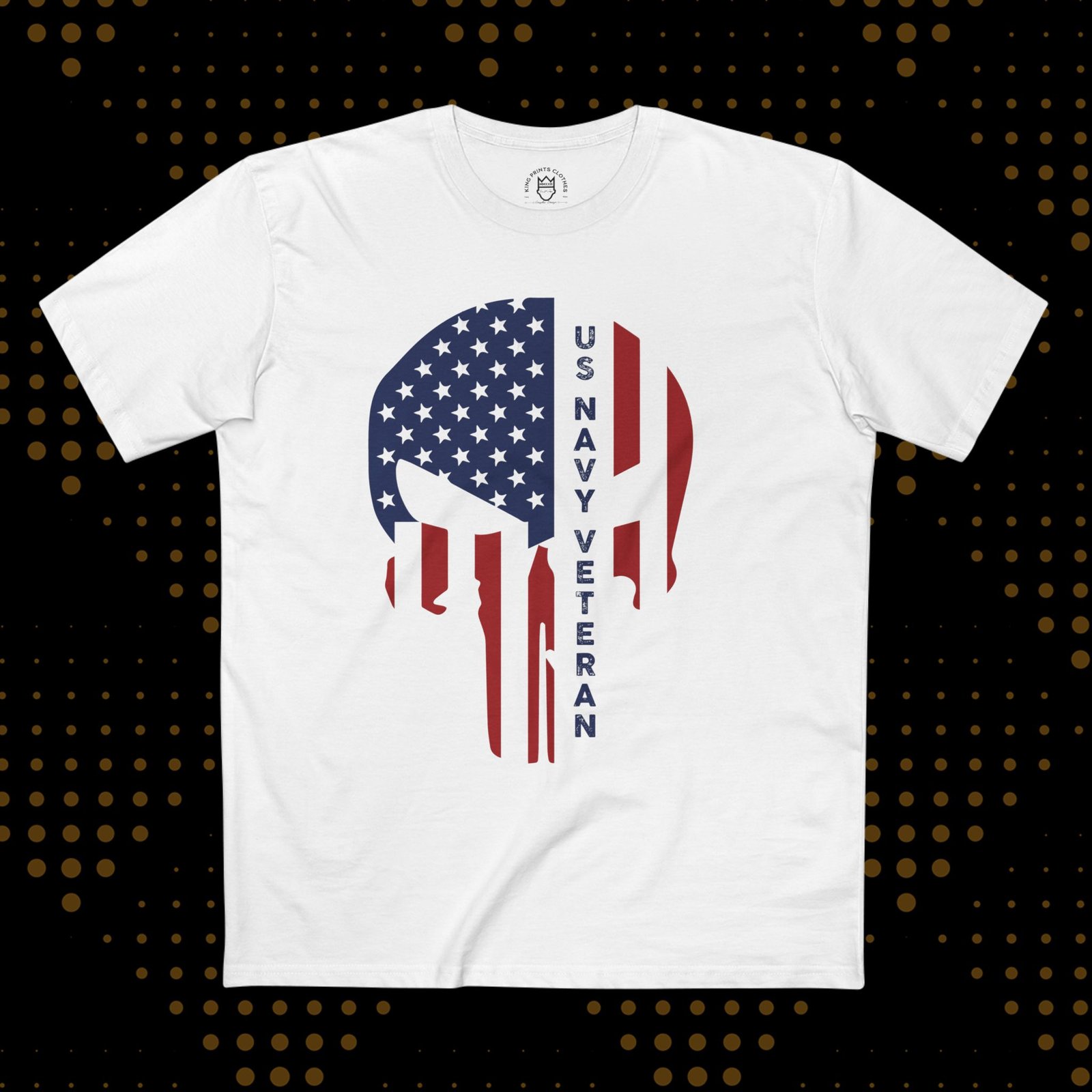 US Navy Veteran Graphic Tee - Patriotic Skull Design for Veterans
