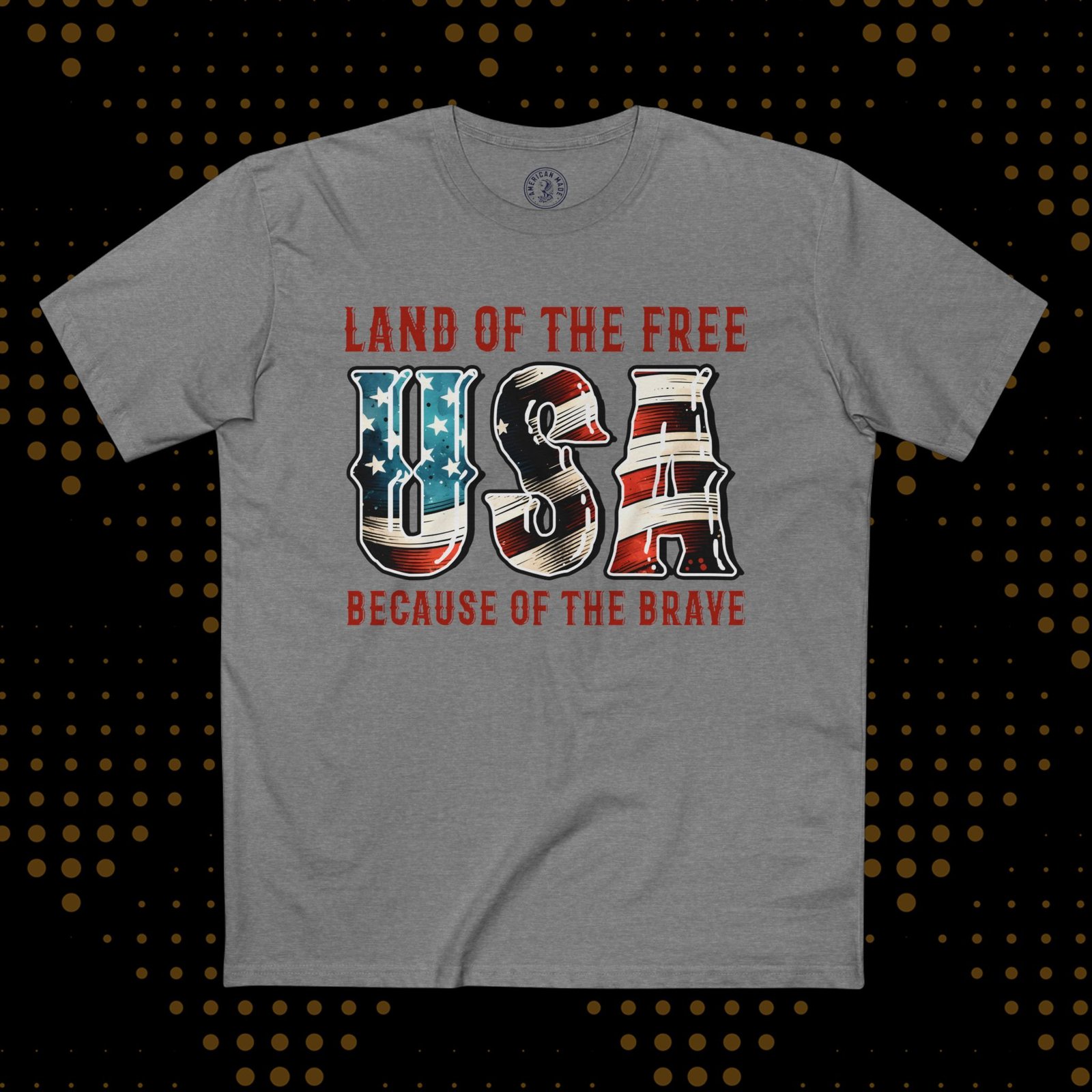 Patriotic USA Adult Tee - 'Land of the Free' Design - Image 3