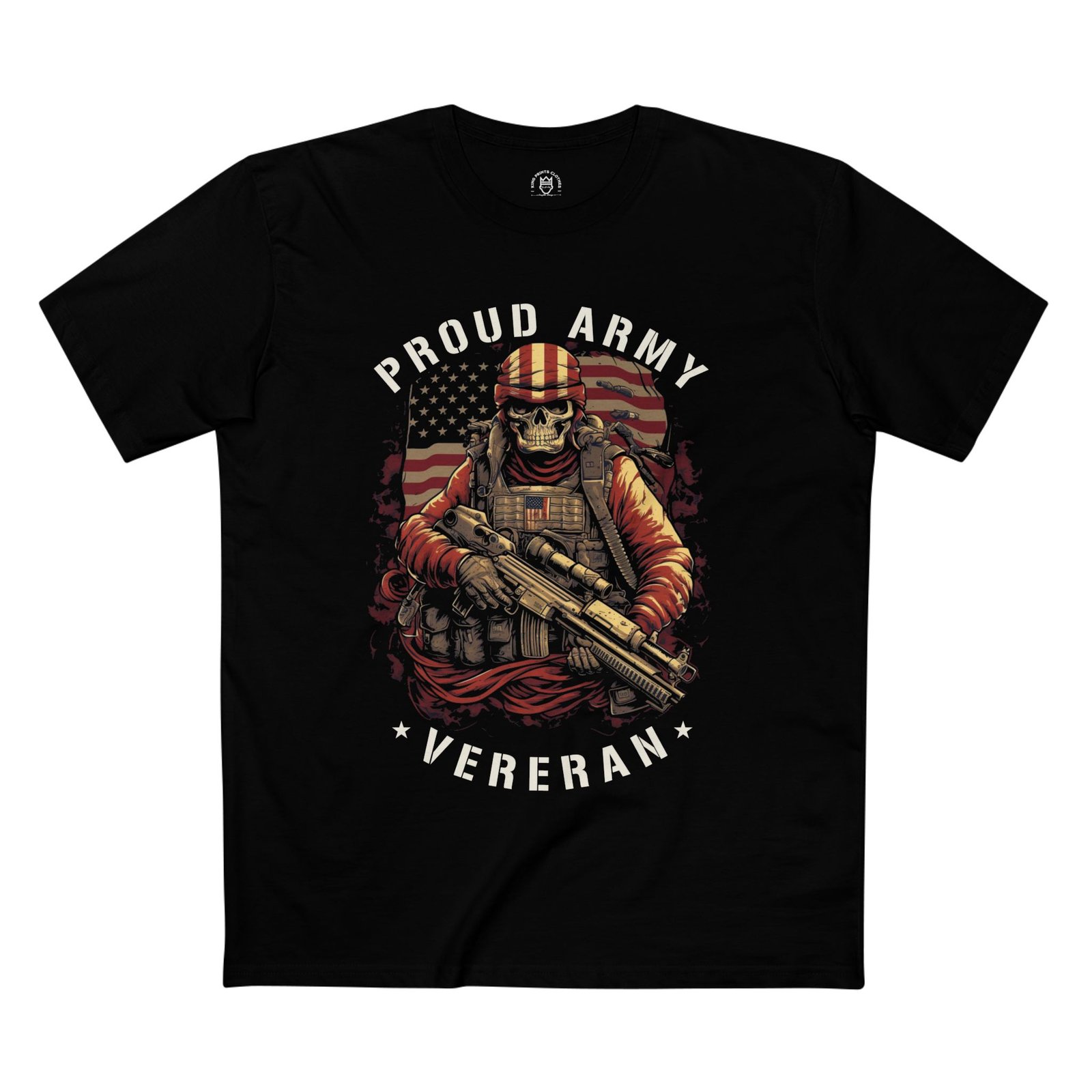 Proud Army Veteran T-Shirt - Skull Military Graphic Tee