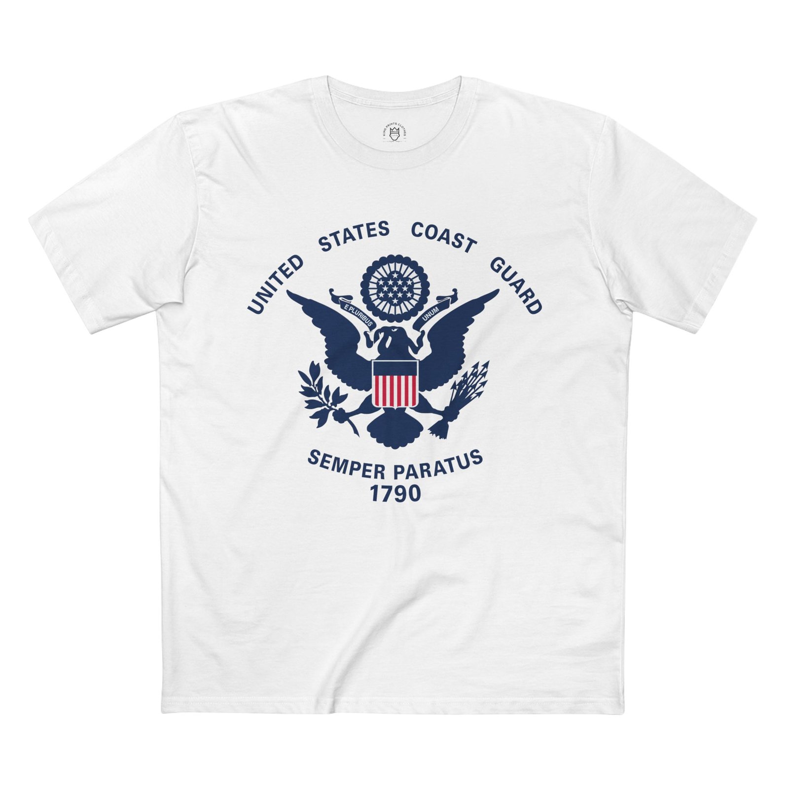 Coast Guard Semper Paratus Tee - Classic White Adult T-Shirt for Patriotism and Pride - Image 3