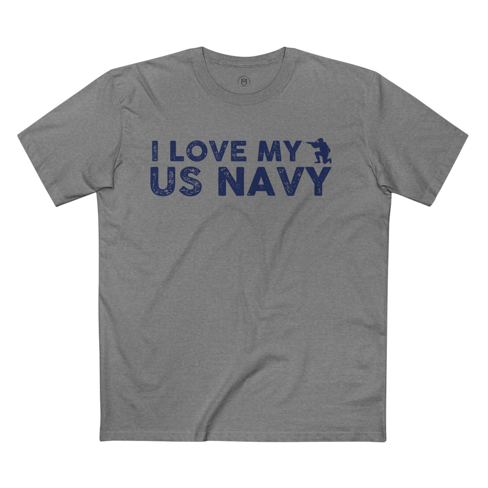 I Love My US Navy Adult Staple Tee - Patriotic T-Shirt for Military Families, Veterans, and Supporters