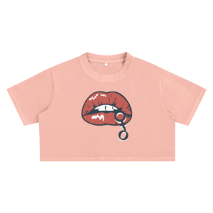 IRON CHIQUE Logo Snow Washed Crop Top