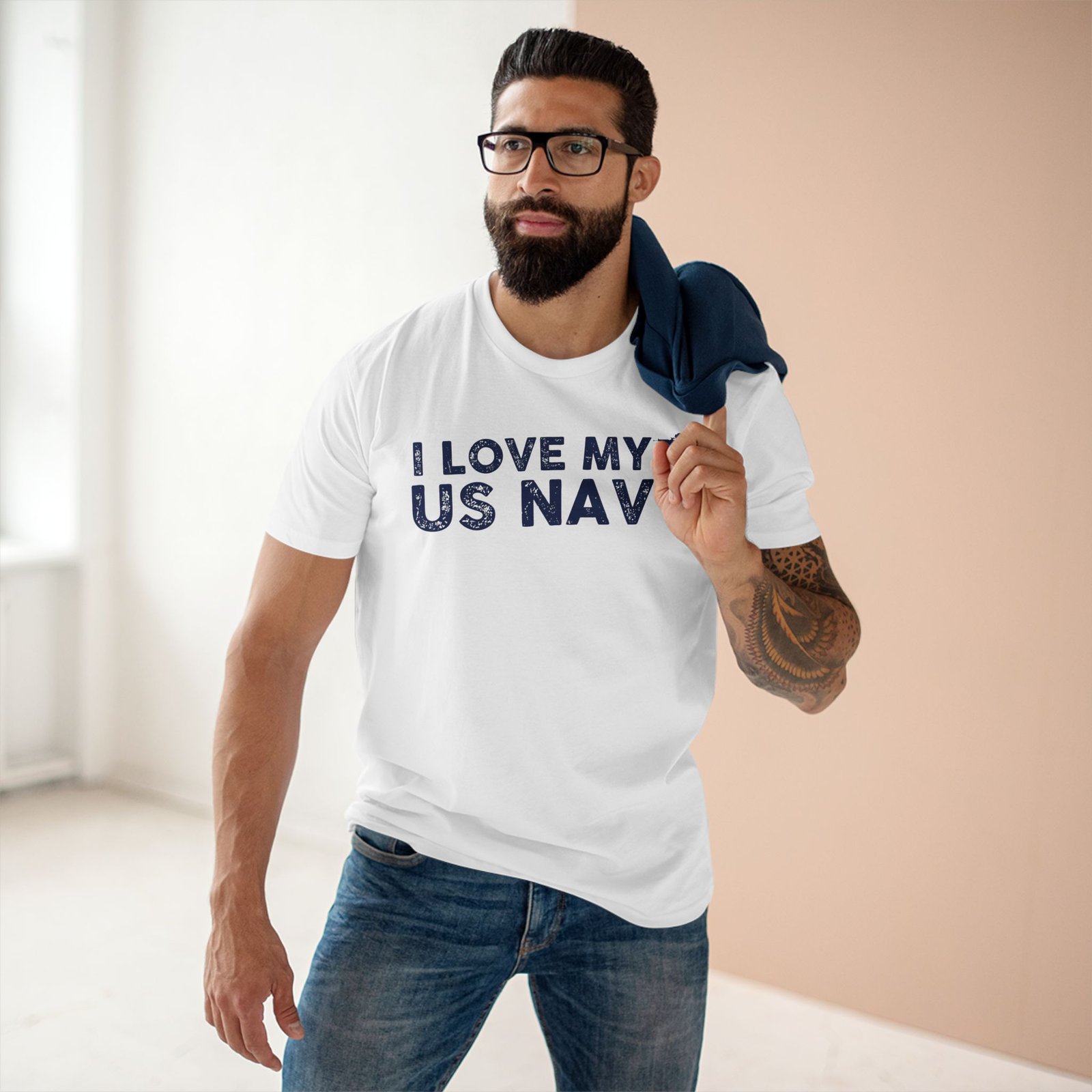 I Love My US Navy Adult Staple Tee - Patriotic T-Shirt for Military Families, Veterans, and Supporters - Image 4