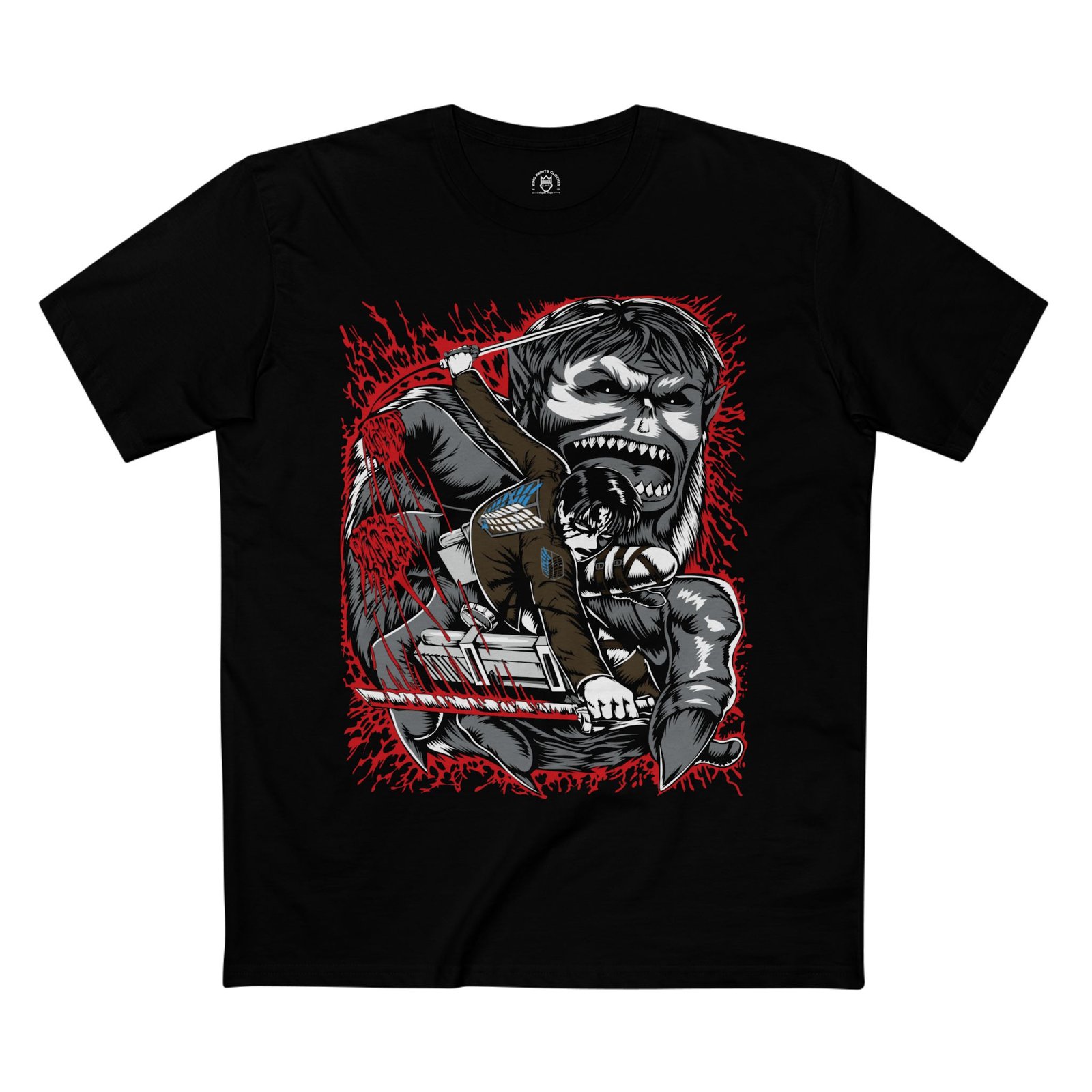 Anime Graphic Attack Titan 3 Adult Tee with Bold Print