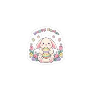 Hoppy Easter Bunny Sticker | pastel spring, cottagecore kiss-cut