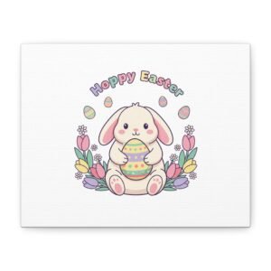 Hoppy Easter Bunny Canvas | pastel spring, cottagecore
